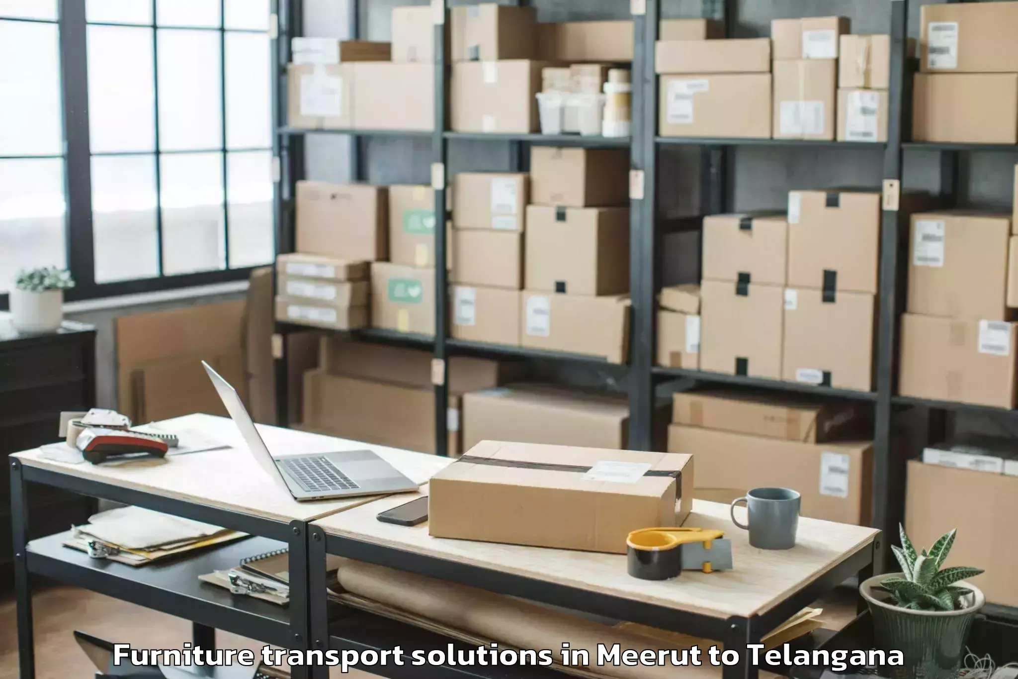 Top Meerut to Velgatoor Furniture Transport Solutions Available